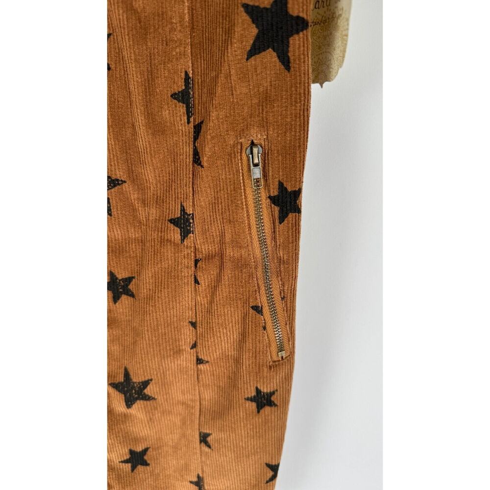 Altar'd State Womens Brown Stars Print Front Zip Corduroy Dress Size Small NWT - Picture 5 of 12